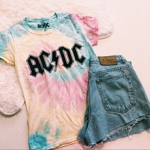 Tie Dye AC/DC Band Tee T-shirt